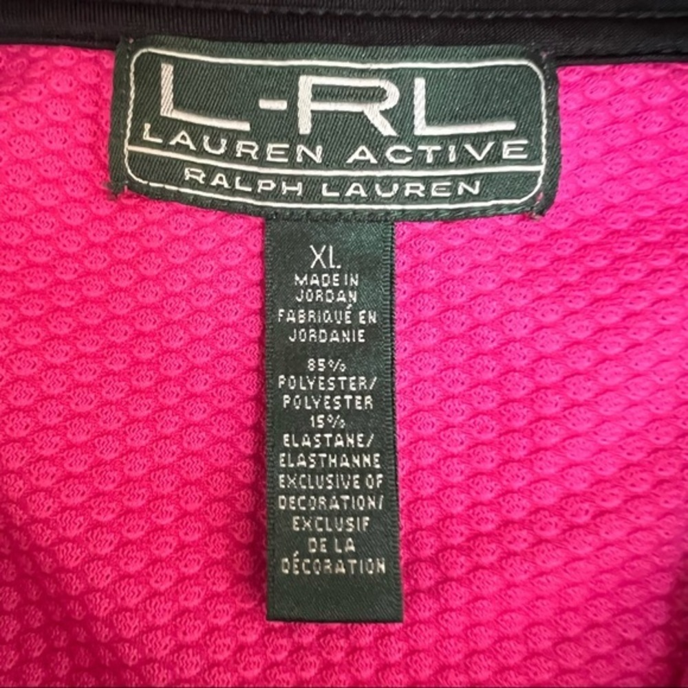 Lauren Ralph Lauren Women's Pink and Black 1/4 Zip Activewear Shirt Size XL - Picture 6 of 6